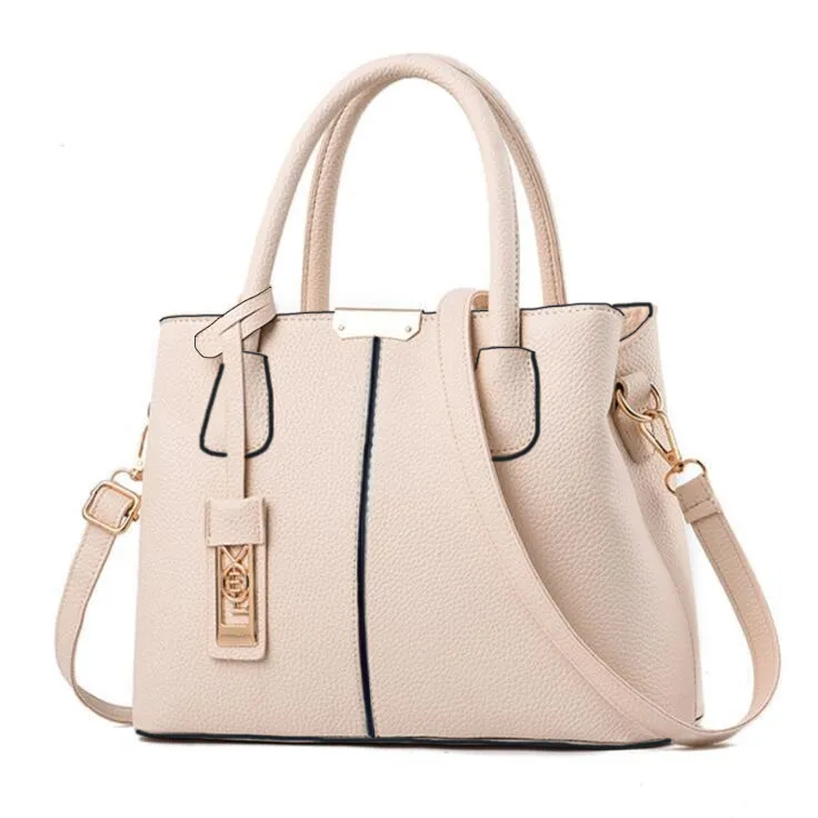 Women's Large Capacity Square PU Leather Shoulder Handbag Business Commute Bag