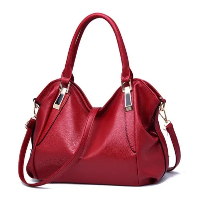 Women Street Trend Large Capacity Soft PU Leather Bucket Shoulder Bag