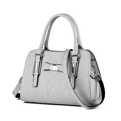 Women Fashion Large Capacity Embossed Handle Shoulder Bag Street Trend PU Zipper