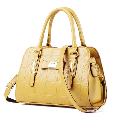 Women Fashion Large Capacity Embossed Handle Shoulder Bag Street Trend PU Zipper