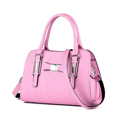 Women Fashion Large Capacity Embossed Handle Shoulder Bag Street Trend PU Zipper