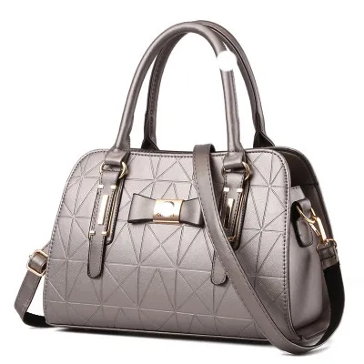 Women Fashion Large Capacity Embossed Handle Shoulder Bag Street Trend PU Zipper