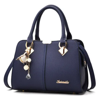 Women Fashion Large Capacity Floral Pendant Square Handle Shoulder Bag New Moon
