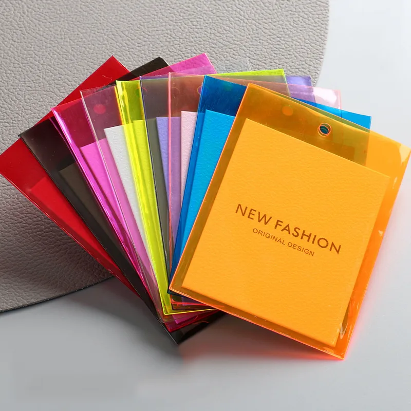 Custom Logo Multicolor Plastic Bag Tags Cards For Clothing