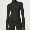 C146 Stripe High And Low Tail Yoga Suit Jacket Black