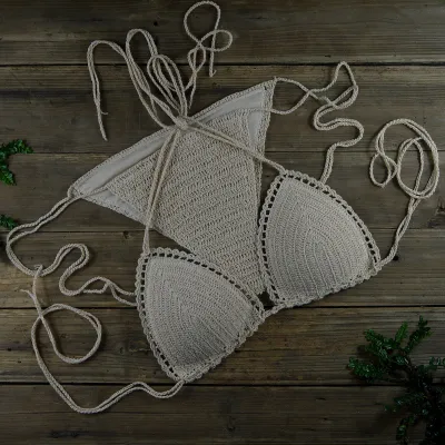 Women Sexy Handmade Knitted Bikini Swimsuit Set