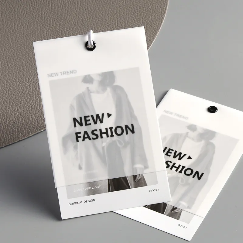 Custom Logo Semi-Permeable Frosted Double-Layer Tags Cards For Clothing