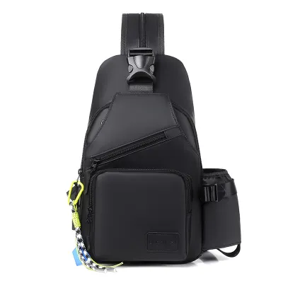 Men Casual Sports Solid Color Chest Bag