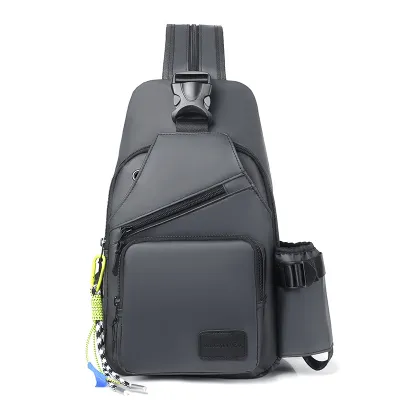 Men Casual Sports Solid Color Chest Bag
