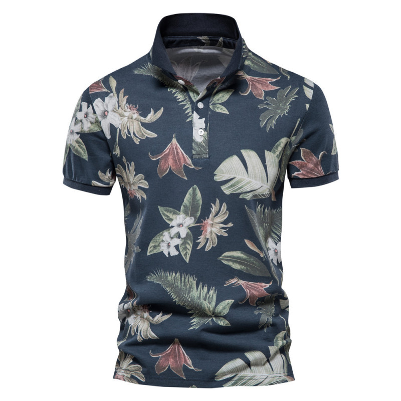 printed polo tops