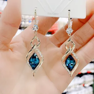 Geometric Rhinestone Crystal Exquisite Drop Earrings