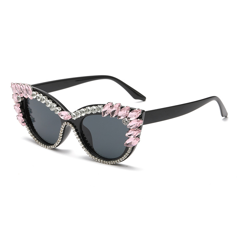 Pink And Green Clear Acrylic Bally sold Sunglasses with Rhinestones & Gold Detail