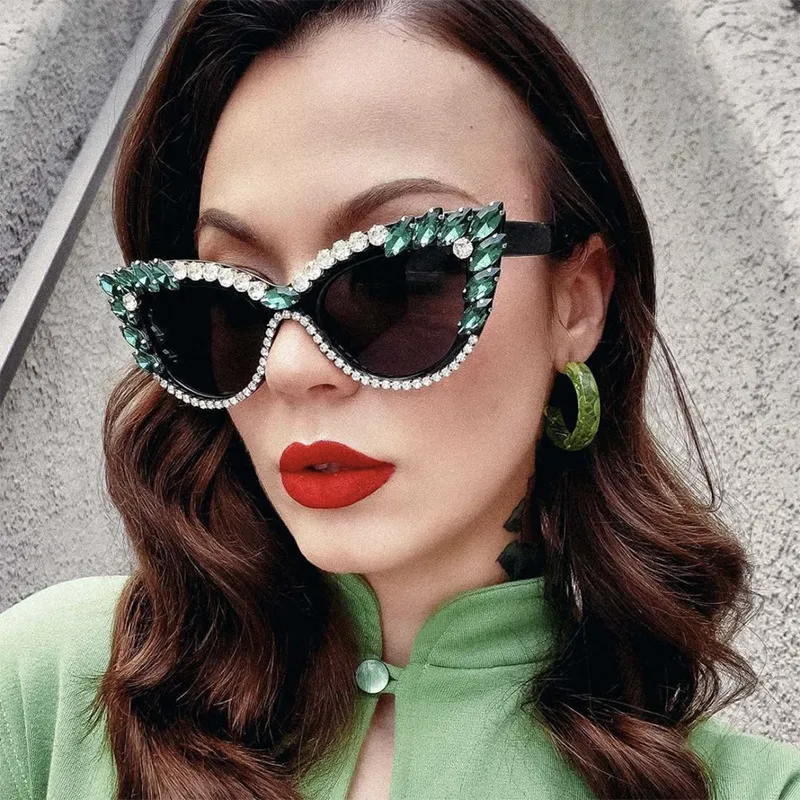Women's Fashion Rhinestone Cat Eye Sunglasses