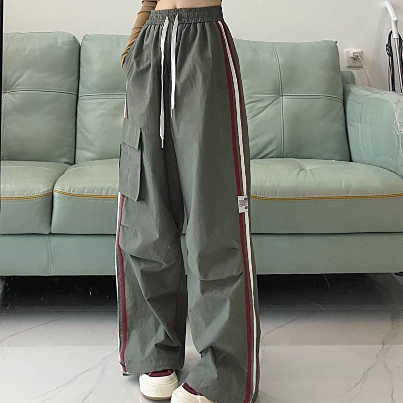 新作 Fashion Women Wholesale Loose Pants Cargo Stripe Side パンツ