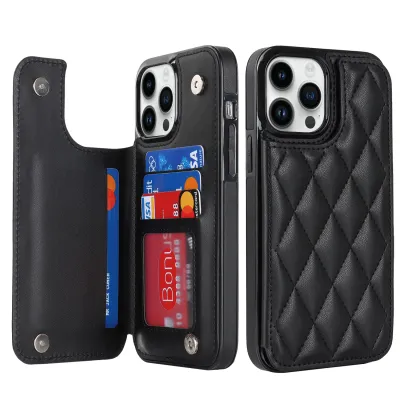 For Samsung Apple iPhone15 Pro Max Multi-Function Card Holder Phone Protective Case Imitation Leather