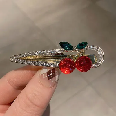 Hairpin Cute Cherry Rhinestone Women Hair Clip Hair Accessories
