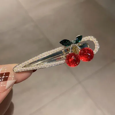 Hairpin Cute Cherry Rhinestone Women Hair Clip Hair Accessories