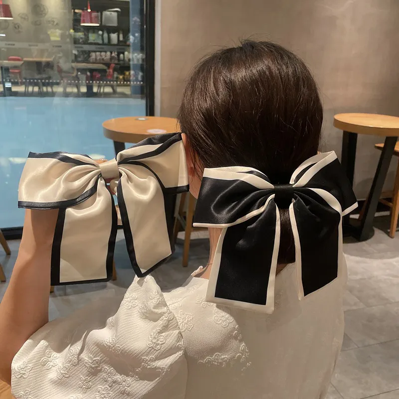 Women Simple Large Bowknot Ribbon Cloth Hair Ring Jewelry Hair Accessories