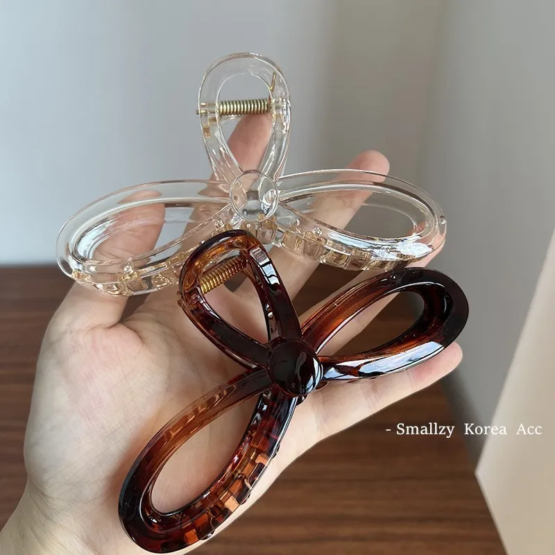 Women Acrylic Simple Large Bow Hair Claws