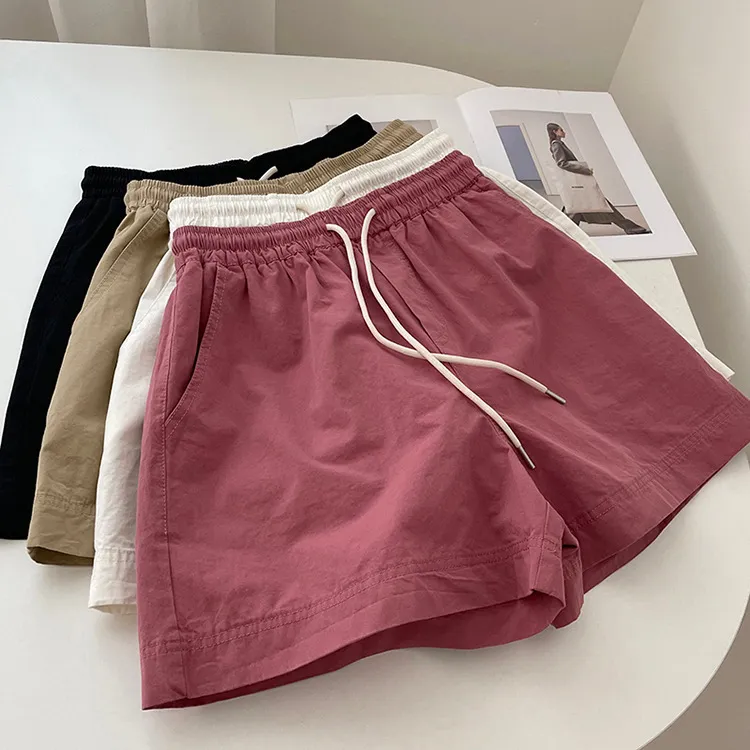 Women Casual Basic Pure Cotton Summer High Waist A-Shape Shorts