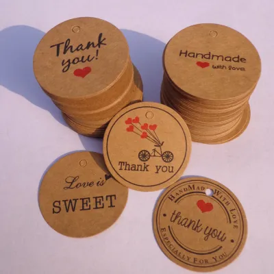 Custom Logo Round Tags Cards