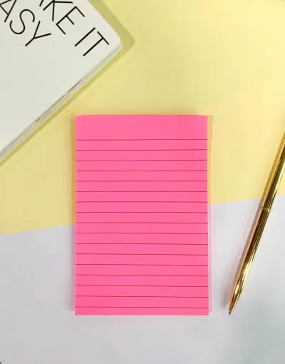 Simple Multicolor Horizontal Line Sticky Message Post-It Notes 40 Pages