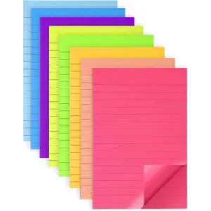 Simple Multicolor Horizontal Line Sticky Message Post-It Notes 40 Pages