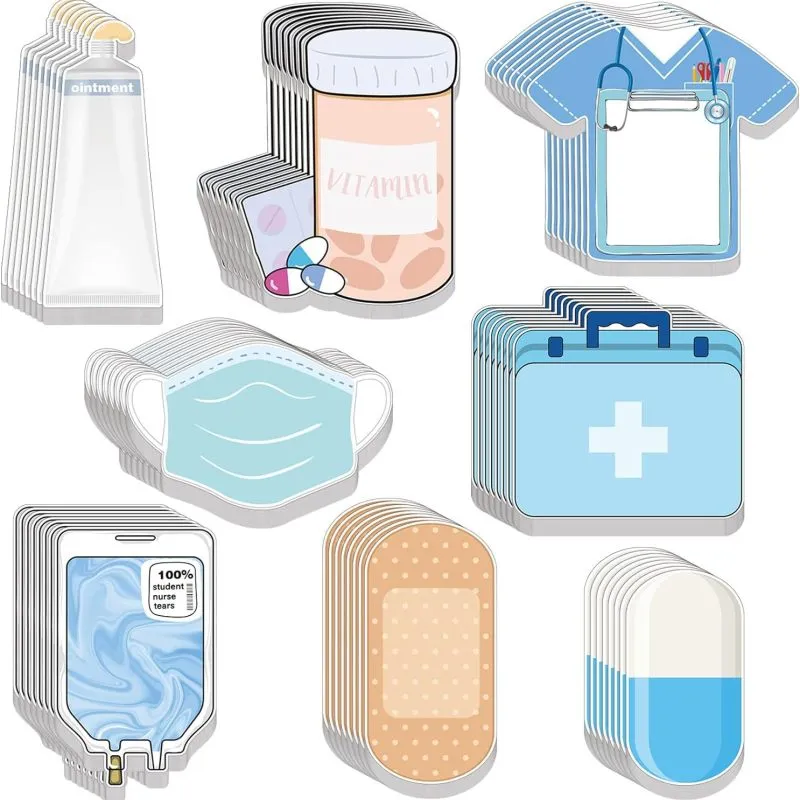 Creative Blue Medical Theme Post-It Notes Set 8-Pack