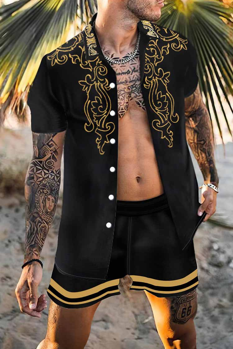 Wholesale Men Casual Vacation 3D Print Plus Size Short