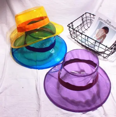 Women Fashion Creative Transparent PVC Sunshade Bucket Hats