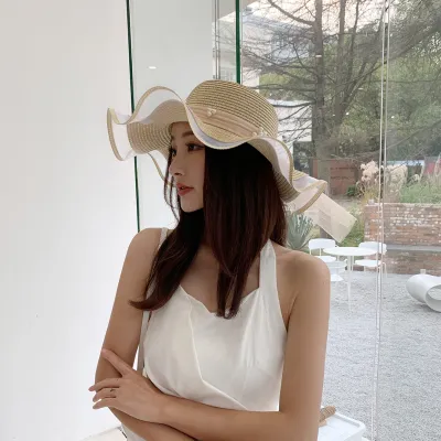Summer Women Fashion Holiday Beach Bow Straw Dome Hat