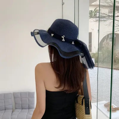 Summer Women Fashion Holiday Beach Bow Straw Dome Hat