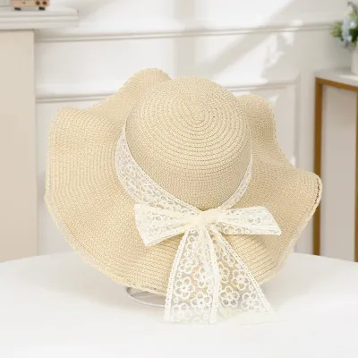 Summer Women Fashion Holiday Beach Bow Straw Dome Hat