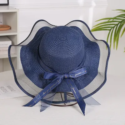 Summer Women Fashion Holiday Beach Bow Straw Dome Hat