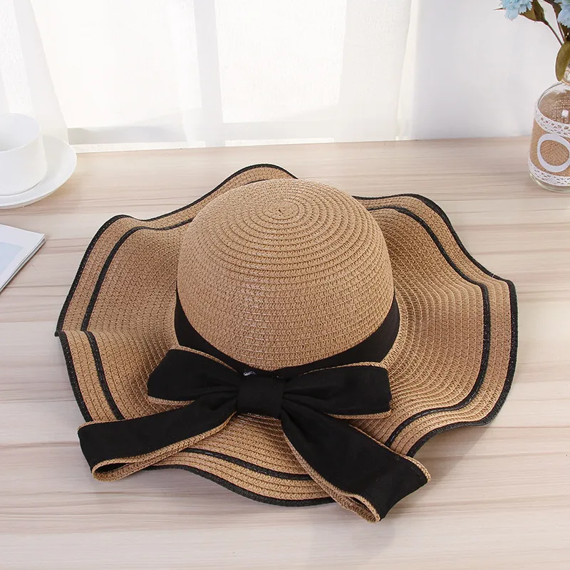 Summer Women Fashion Holiday Beach Bow Straw Dome Hat