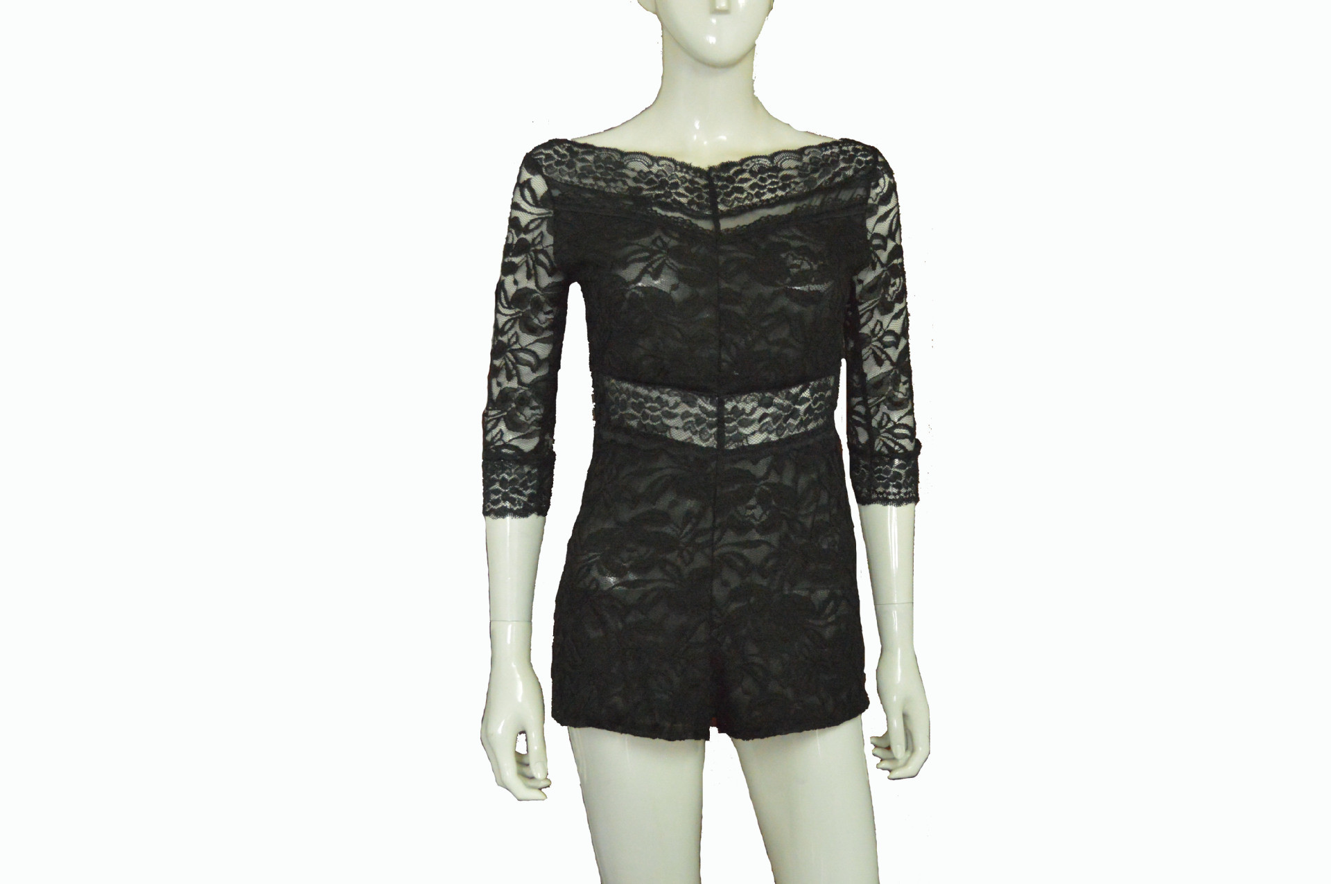 Wholesale Women Fashion Sexy V-Neck Lace Hollow Rompers Wholesale Women Fashion Sexy V-Neck Lace Hollow Rompers