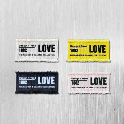 Custom Logo Rough Edge Cloth Labels For Clothing