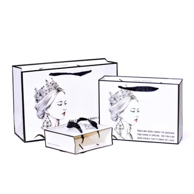 Simple Creative Cartoon Girl Printing Gift Packaging Paper Bags