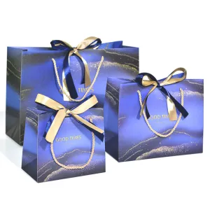 Simple Creative Bow Ribbon Gift Packaging Handle Paper Shopping Bags