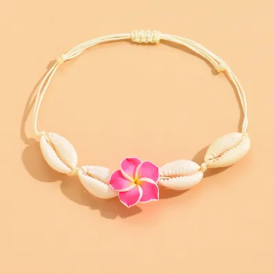 Women's Fashion Bohemian Style Hand Woven Shell Floral Anklet