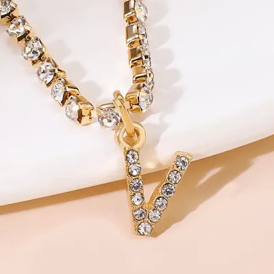 Women Simple Creative 26 English Alphabet Rhinestone Anklets