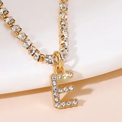 Women Simple Creative 26 English Alphabet Rhinestone Anklets