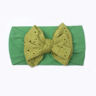 Baby Solid Color Pattern Bow Nylon Hair Band for Kids Accessories