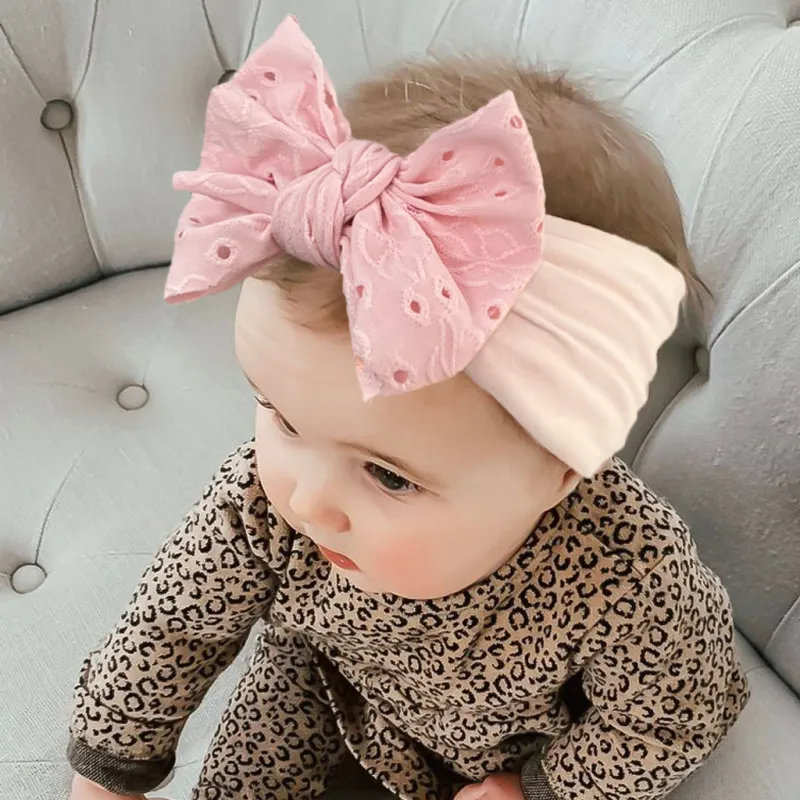 Baby Solid Color Pattern Bow Nylon Hair Band for Kids Accessories