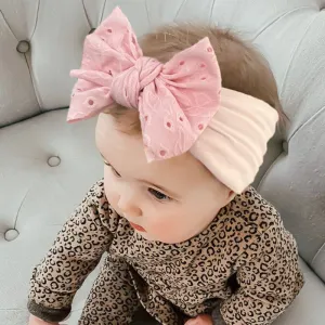 Baby Solid Color Pattern Bow Nylon Hair Band for Kids Accessories
