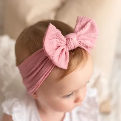 Baby Solid Color Pattern Bow Hair Band