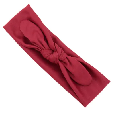 Baby Fashion Solid Color Bow Stretch Hair Band Kids Accessories