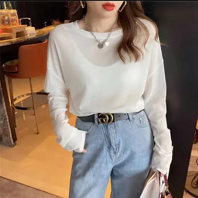Women's Sun Protection UPF50 Korean Style Loose Chiffon T-Shirt