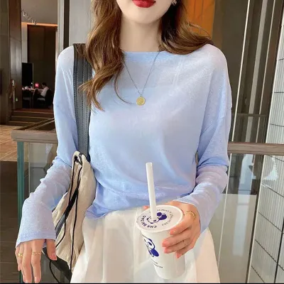 Women's Sun Protection UPF50 Korean Style Loose Chiffon T-Shirt