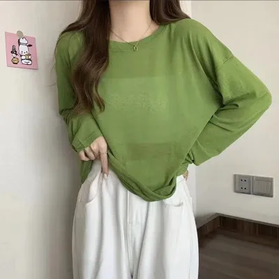 Women's Sun Protection UPF50 Korean Style Loose Chiffon T-Shirt